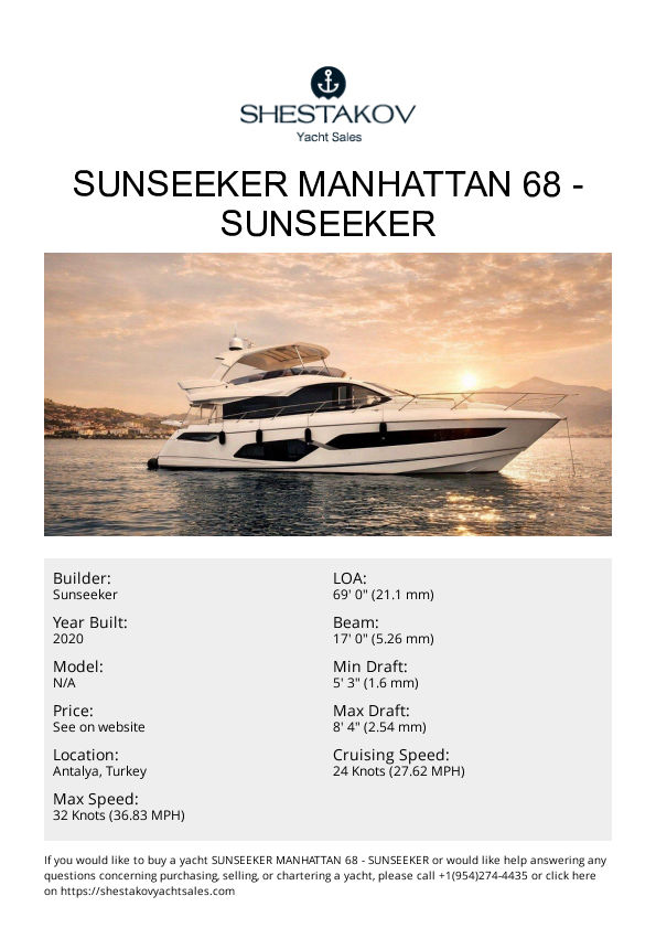 Sunseeker Manhattan 68 - undefined - 2020