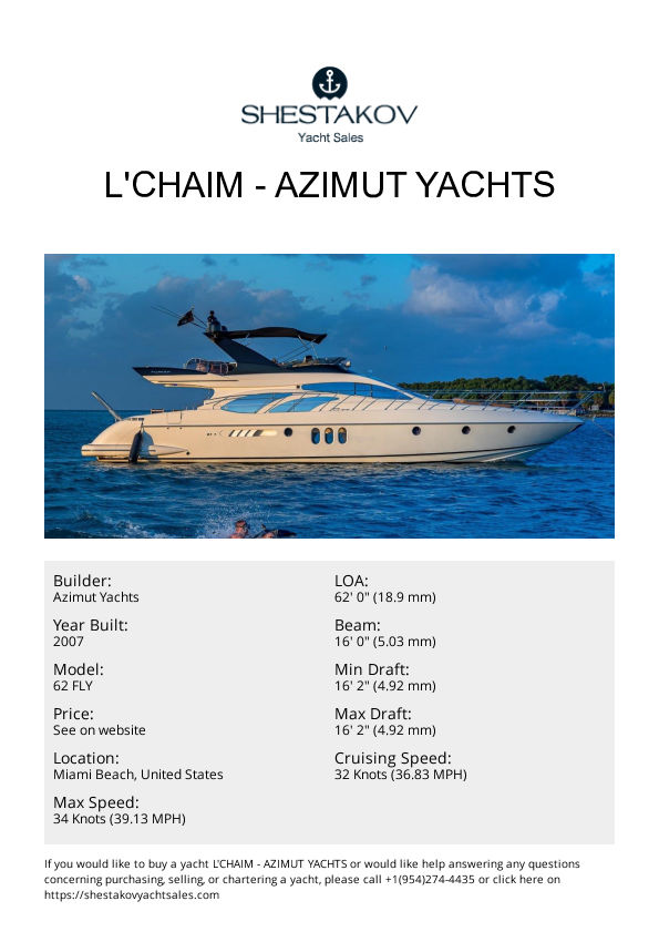 L'CHAIM - 62 FLY - 2007