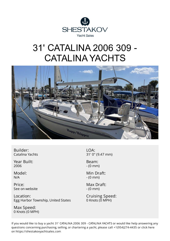 31' Catalina 2006 309 - undefined - 2006