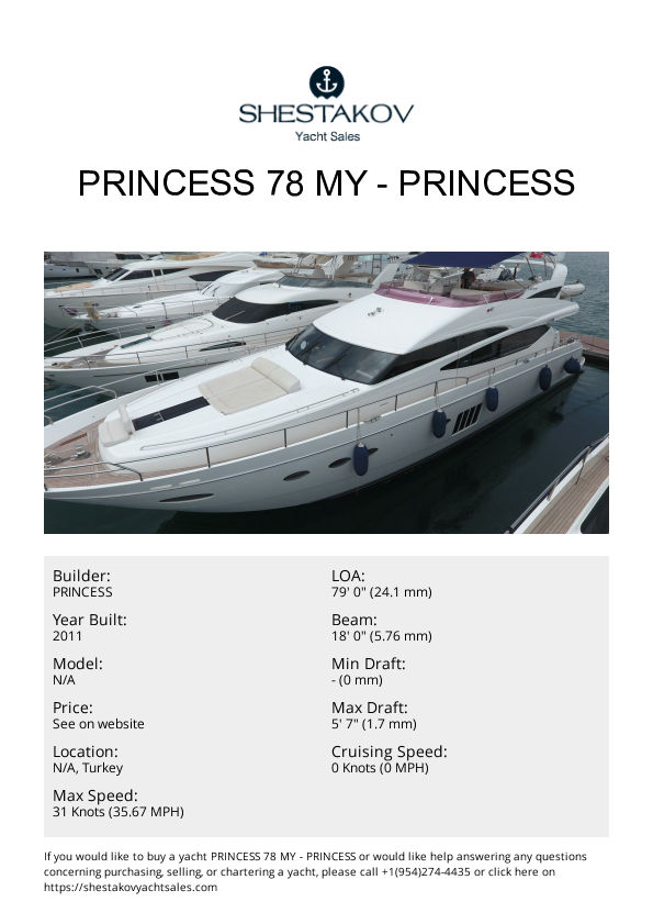 Princess 78 MY - undefined - 2011