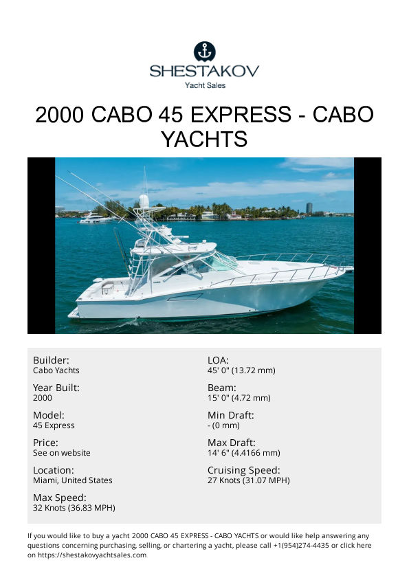 2000 Cabo 45 Express - 45 Express - 2000