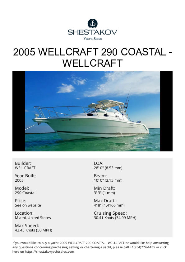 2005 Wellcraft 290 Coastal - 290 Coastal - 2005