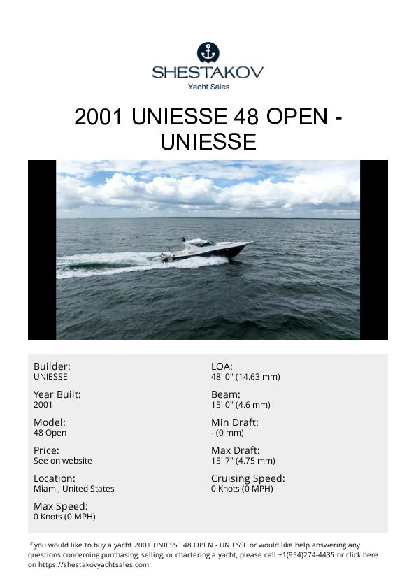 2001 Uniesse 48 Open - 48 Open - 2001