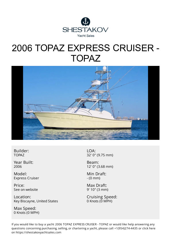 2006 Topaz Express Cruiser - Express Cruiser - 2006