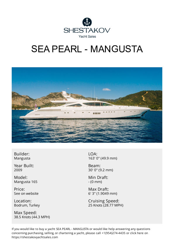 SEA PEARL - Mangusta 165 - 2009