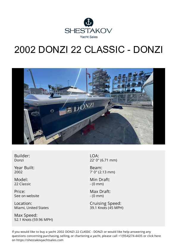 2002 Donzi 22 Classic - 22 Classic - 2002