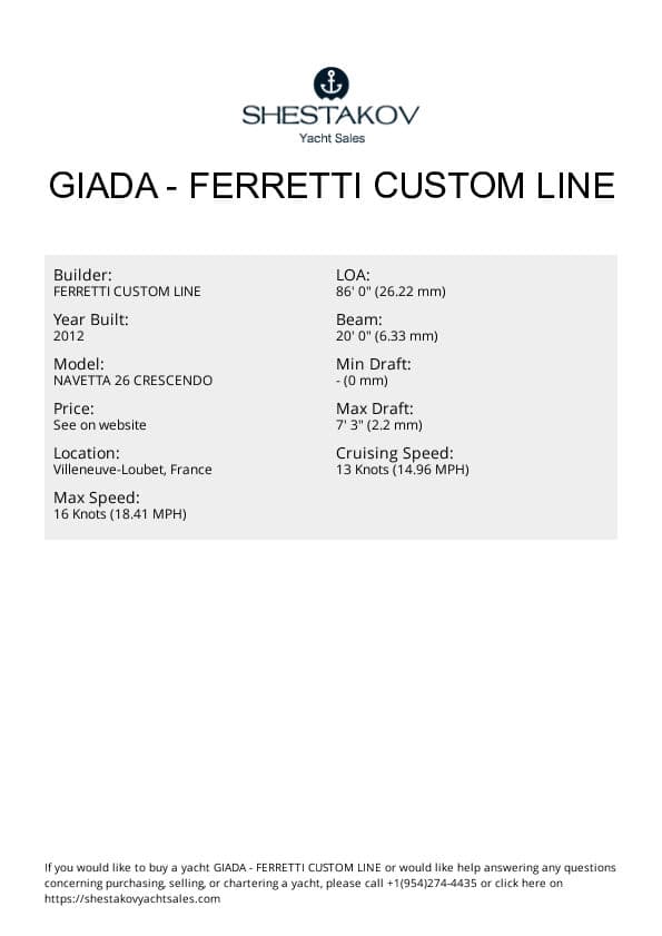 GIADA - NAVETTA 26 CRESCENDO - 2012