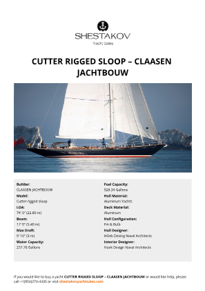 CLAASEN JACHTBOUW - Cutter rigged sloop