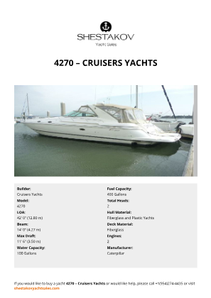 Cruisers Yachts - 4270