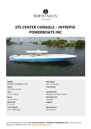 INTREPID POWERBOATS INC - 375 Center Console