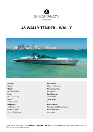 WALLY - 48 Wally Tender