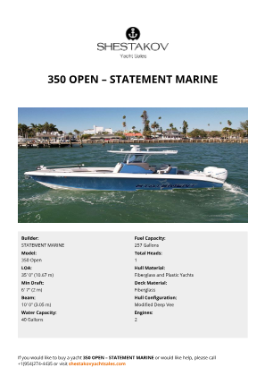 STATEMENT MARINE - 350 Open