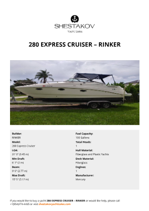 RINKER - 280 Express Cruiser