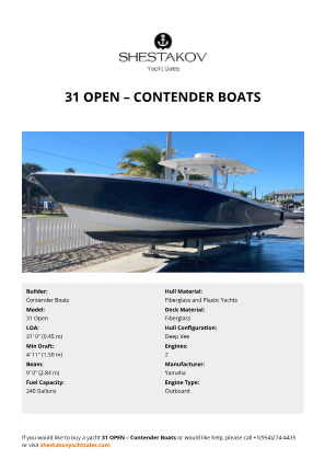 Contender Boats - 31 Open