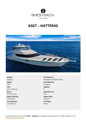 Hatteras - 63GT