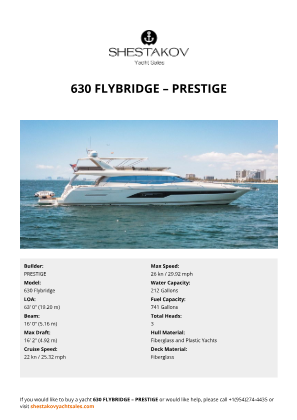 PRESTIGE - 630 Flybridge