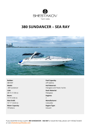 SEA RAY -  380 Sundancer
