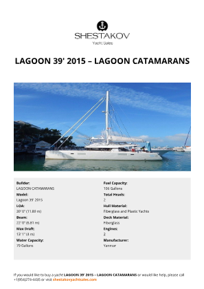 N/A - Lagoon 39' 2015