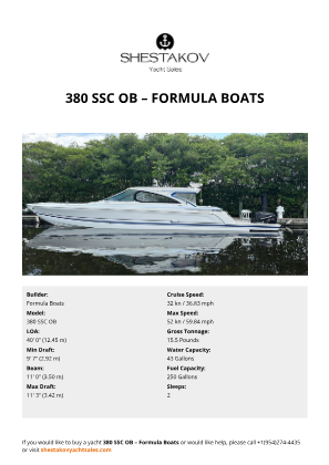 Formula Boats - 380 SSC OB