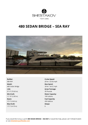 SEA RAY - 480 Sedan Bridge