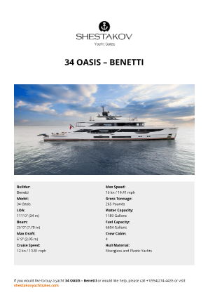 Benetti - 34 Oasis