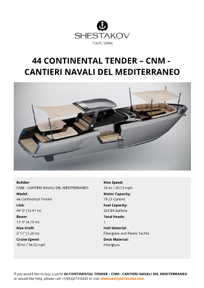 CNM - CANTIERI NAVALI DEL MEDITERRANEO - 44 Continental Tender