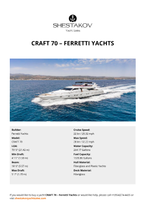 Ferretti Yachts - CRAFT 70