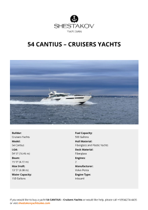 Cruisers Yachts - 54 Cantius