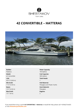 Hatteras - 42 Convertible