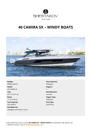 WINDY BOATS - 40 CAMIRA SX