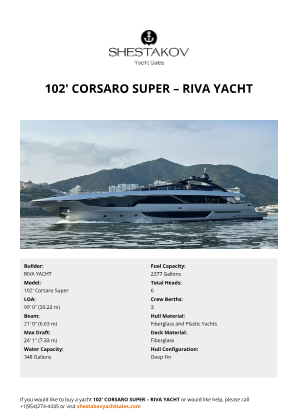 RIVA YACHT - 102' Corsaro Super