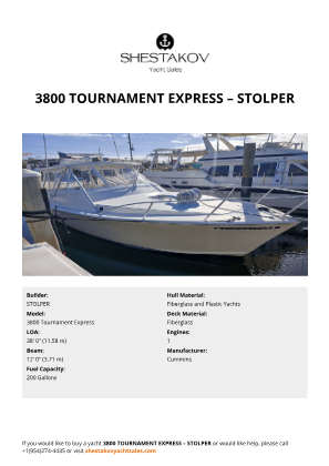 STOLPER - 3800 Tournament Express