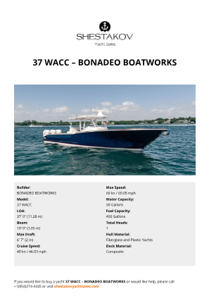 BONADEO BOATWORKS - 37 WACC