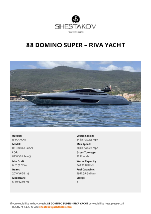 RIVA YACHT - 88 Domino Super