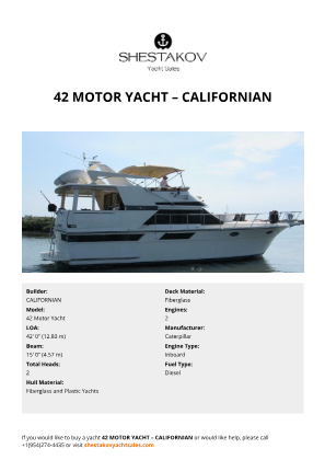 CALIFORNIAN - 42 Motor Yacht
