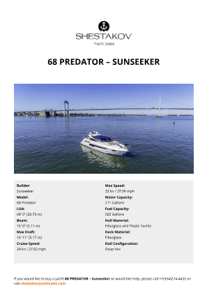 Sunseeker - 68 Predator