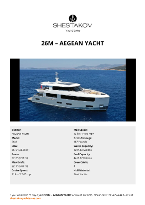 AEGEAN YACHT - 26M