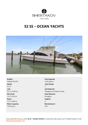 OCEAN YACHTS - 52 SS