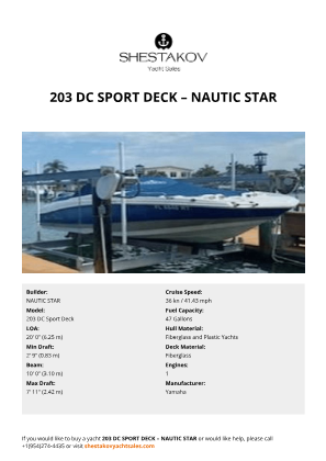 NAUTIC STAR - 203 DC Sport Deck