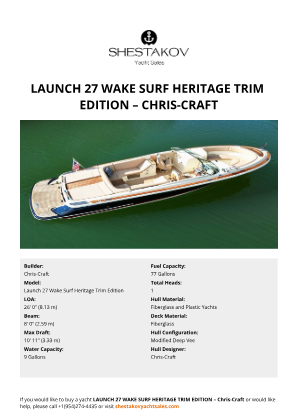 Chris-Craft - Launch 27 Wake Surf Heritage Trim Edition
