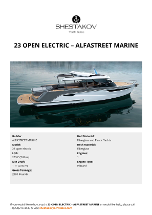 ALFASTREET MARINE - 23 open electric