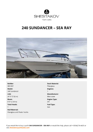 SEA RAY - 240 Sundancer