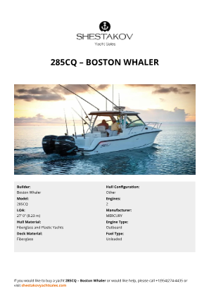 Boston Whaler - 285CQ