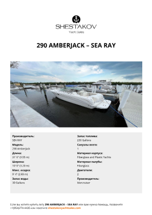 SEA RAY - 290 Amberjack