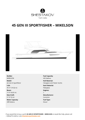 MIKELSON - 45 Gen III Sportfisher