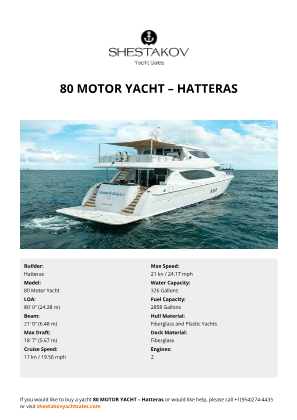 Hatteras - 80 Motor Yacht