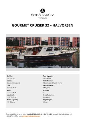 HALVORSEN - Gourmet Cruiser 32