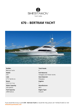 Bertram Yacht - 670