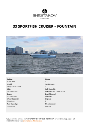 FOUNTAIN - 33 Sportfish Cruiser