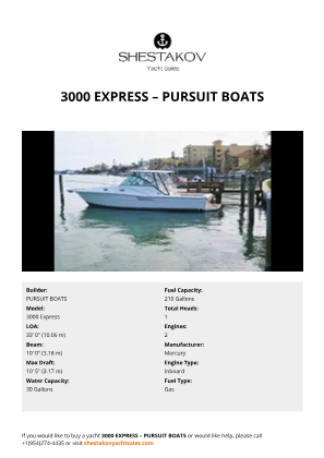 PURSUIT BOATS - 3000 Express